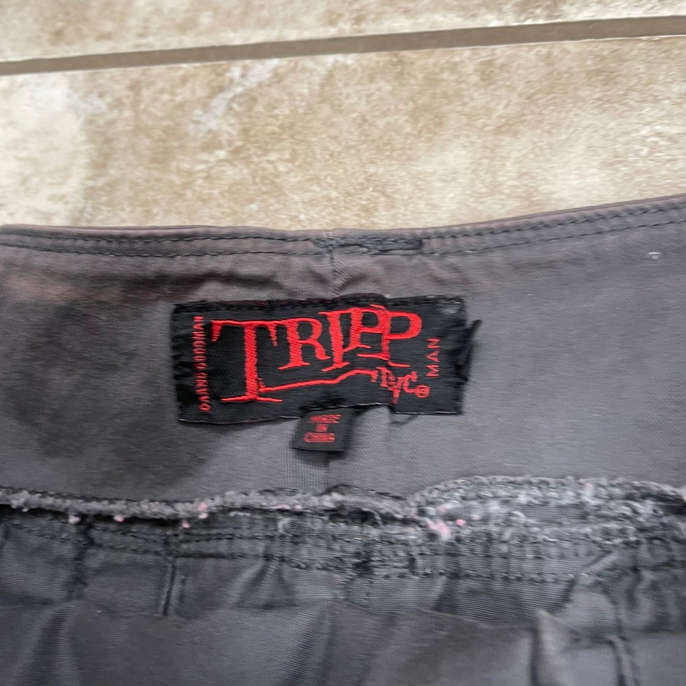 Tripp NYC Daang Goodman Mens Gothic Cargo Kilt Black Pleated Size L D-Rings - Picture 3 of 15